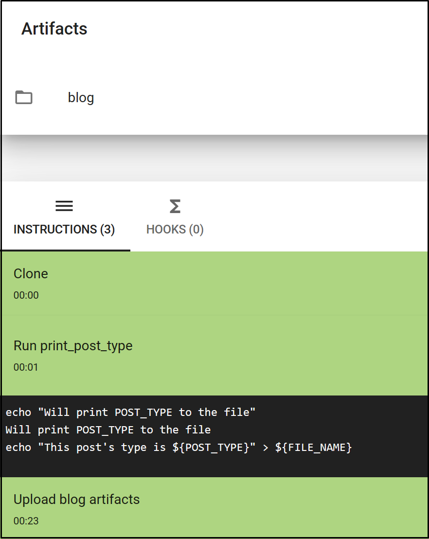 screenshot of Cirrus CI task run page