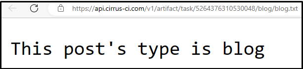 screenshot of Cirrus CI log file