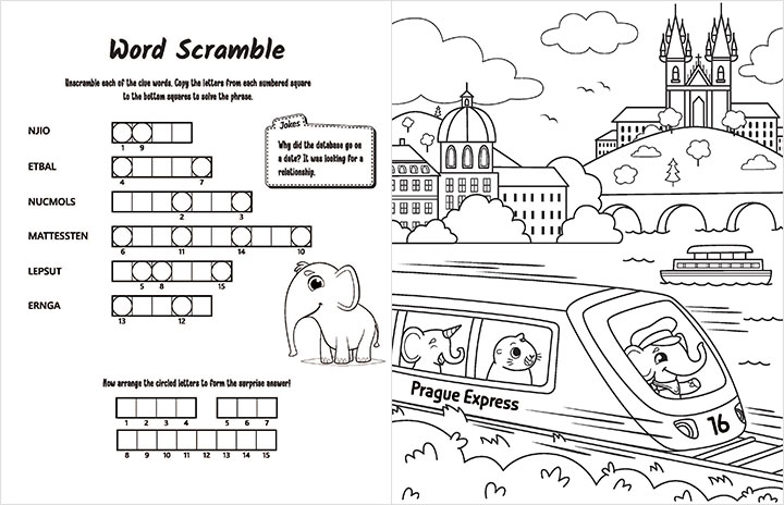 Figure 3: first spread of activity book