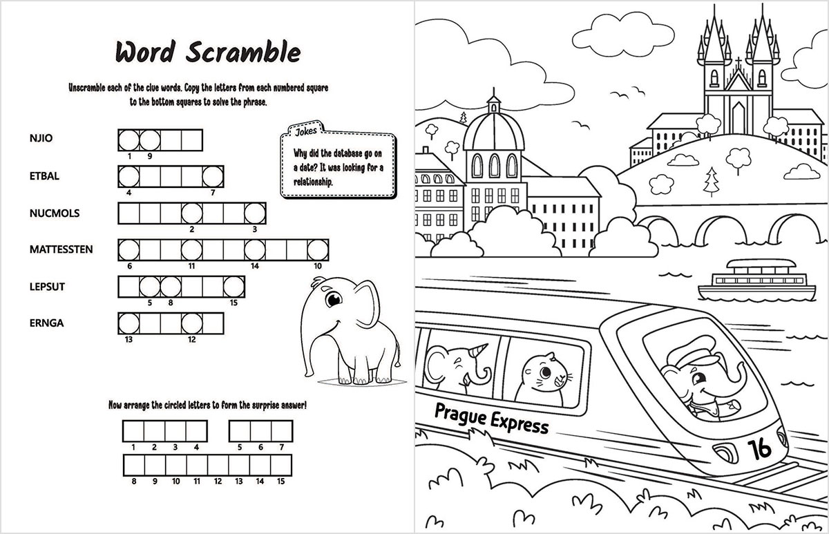 Figure 3: first spread of activity book